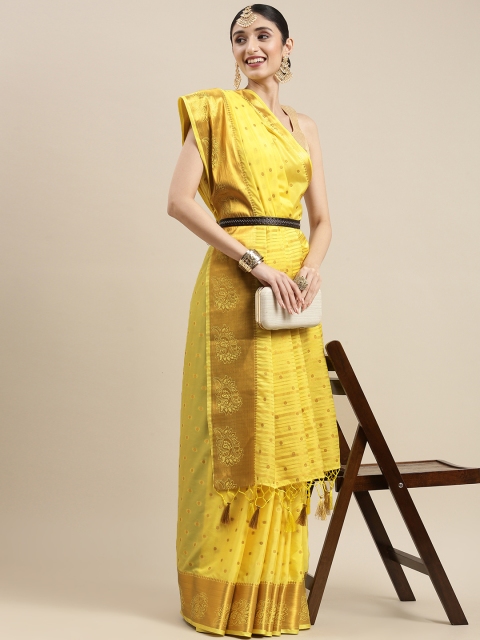 

MIMOSA Yellow Zari Mysore Silk Saree