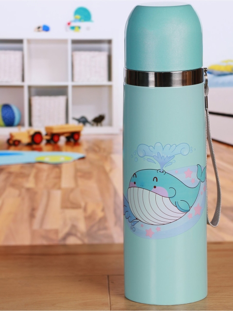 

POKORY Kids Set of 2 Blue Printed Stainless Steel Flask 500 ML