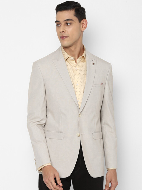 

Allen Solly Men Beige Printed Single-Breasted Blazer
