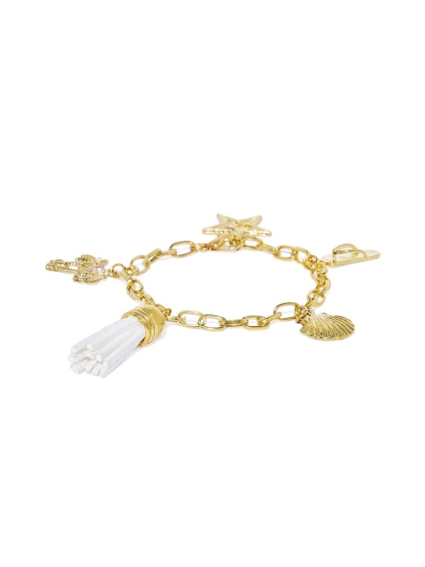 

Pipa Bella Women Gold-Toned & White Charm Bracelet