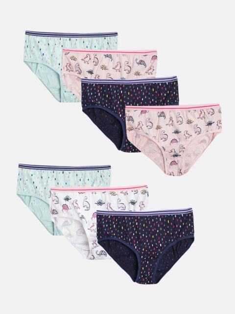 

Marks & Spencer Girls Multicoloured Pack Of 7 Cotton Briefs T711839D, Multi