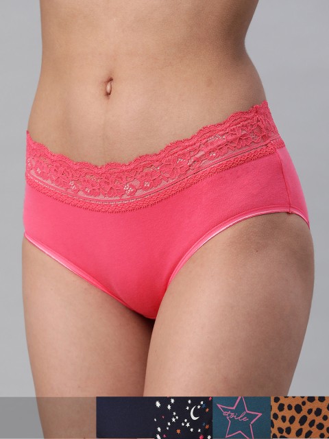 

Marks & Spencer Women Pack of 5 Hipster Briefs T615723XNAVY, Multi