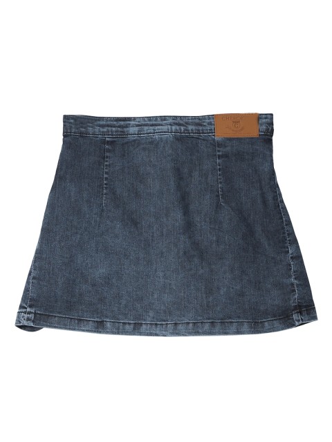 

Cherokee Girls Blue Solid Knee Length A-Line Denim Skirt