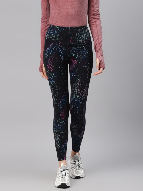 

Marks & Spencer Women Black & Blue Abstract Print Ankle-Length Leggings