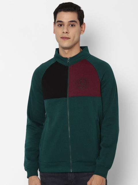 

Allen Solly Men Green Colourblocked Sweatshirt
