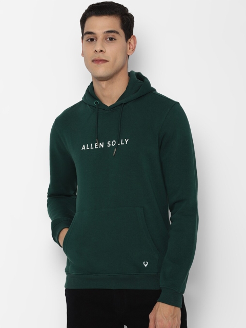 

Allen Solly Men Green Hooded Pure Cotton Sweatshirt