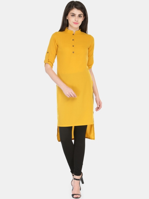 

Enchanted Drapes Women Yellow Crepe Crepe Kurta