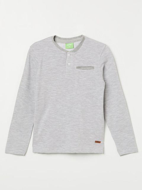 

Bossini Boys Grey Henley Neck T-shirt