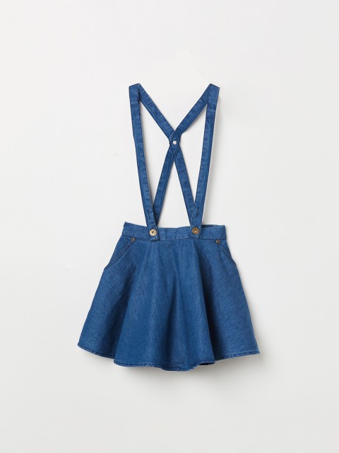 

Denimize by Fame Forever Girls Blue Solid Above Knee-Length Flared Skirt