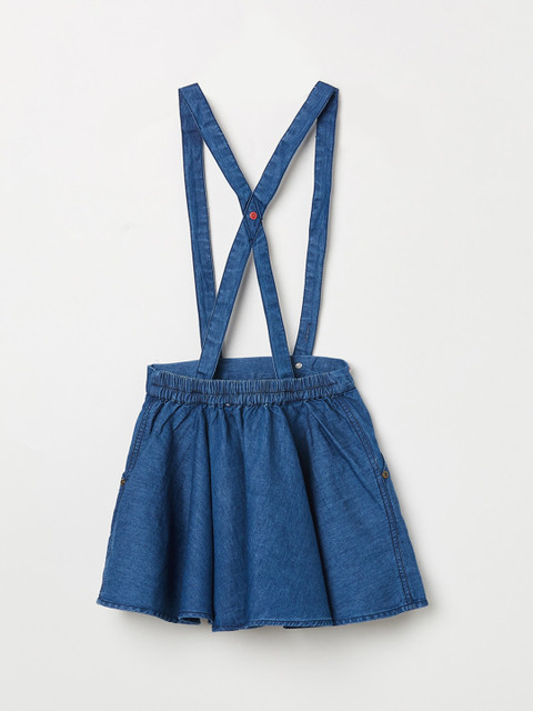 

Denimize by Fame Forever Girls Blue Solid Above Knee-Length Flared Skirt