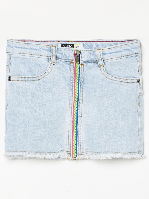 

Denimize by Fame Forever Girls Blue Solid Denim Straight Skirt