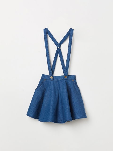 

Denimize by Fame Forever Girls Blue Solid Above-Knee Flared Skirt