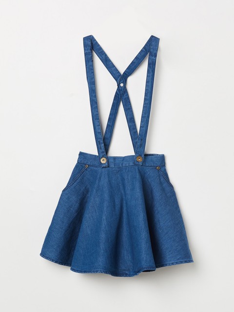 

Denimize by Fame Forever Girls Blue Solid Above Knee Straight Skirt