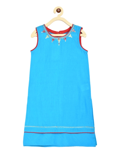 

Fabindia Girls Turquoise Blue Kurta