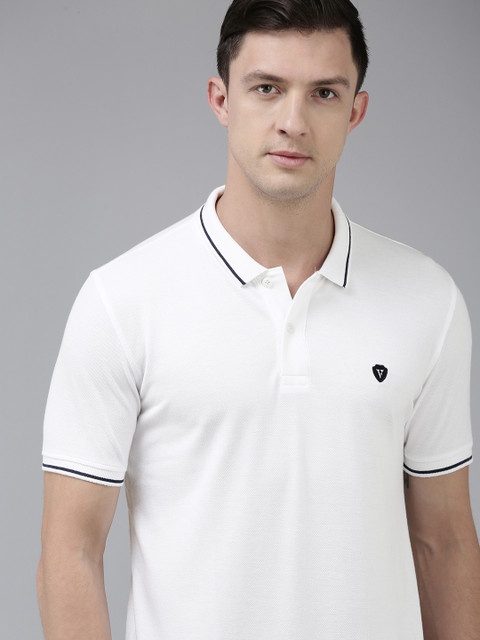 

Van Heusen Sport Men White Solid Polo Collar T-shirt