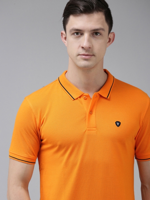

Van Heusen Sport Men Orange Solid Polo Collar T-shirt