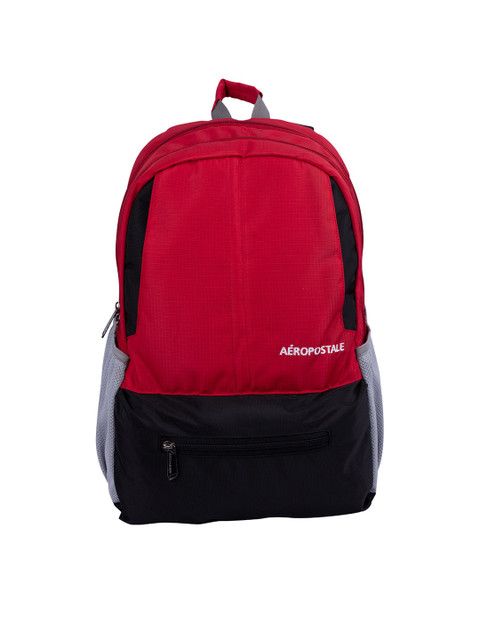 

Aeropostale Unisex Red & Black Colourblocked Backpack