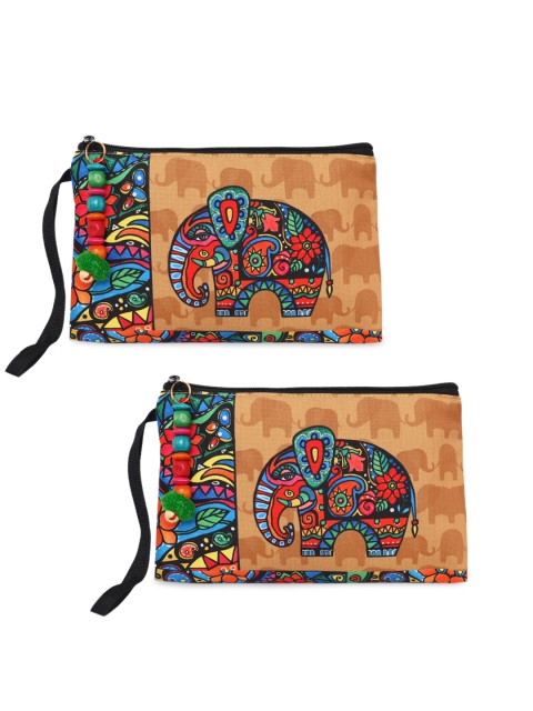 

All Things Sundar Brown Embellished Swagger Sling Bag with Applique