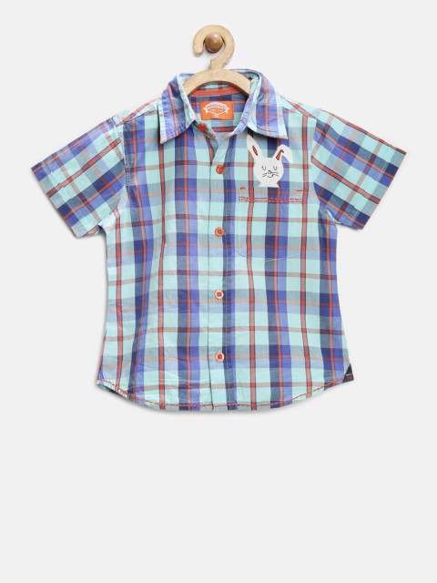 

Nauti Nati Boys Blue Regular Fit Checked Casual Shirt