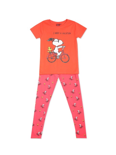 

Colt Girls Orange & Pink Printed T-shirt with Leggings