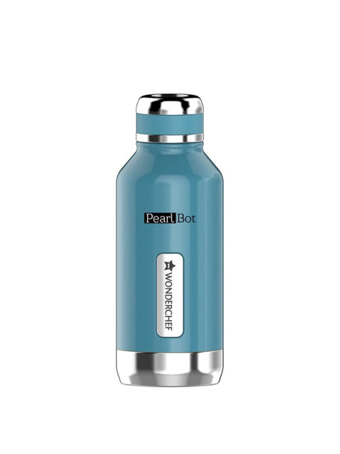 

Wonderchef Blue & Steel-Toned Pearl-Bot Single Wall Stainless Steel Water Bottle 500 ml