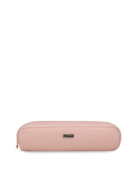 

Da Milano Peach-Coloured Solid Leather Pouch