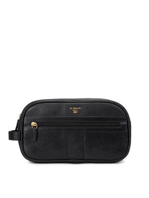

Da Milano Black Solid Travel Pouch