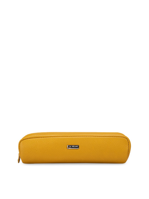 

Da Milano Yellow Solid Leather Travel Pouch
