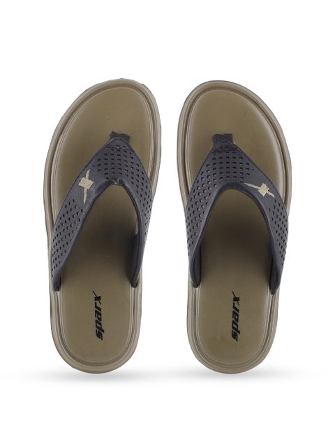 

Sparx Men Black & Olive Green Rubber Thong Flip-Flops