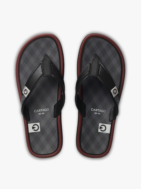 

CARTAGO Men Black & Grey Printed Thong Flip-Flops