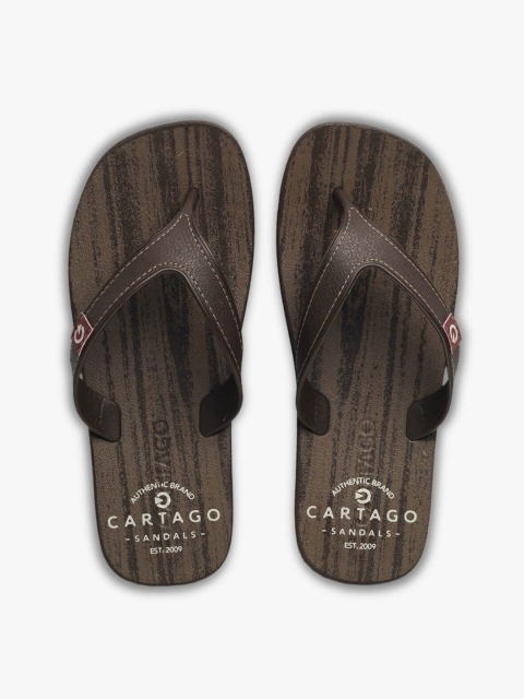 

CARTAGO Men Brown Printed Thong Flip-Flops