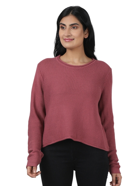 

NoBarr Women Pink Solid Pullover