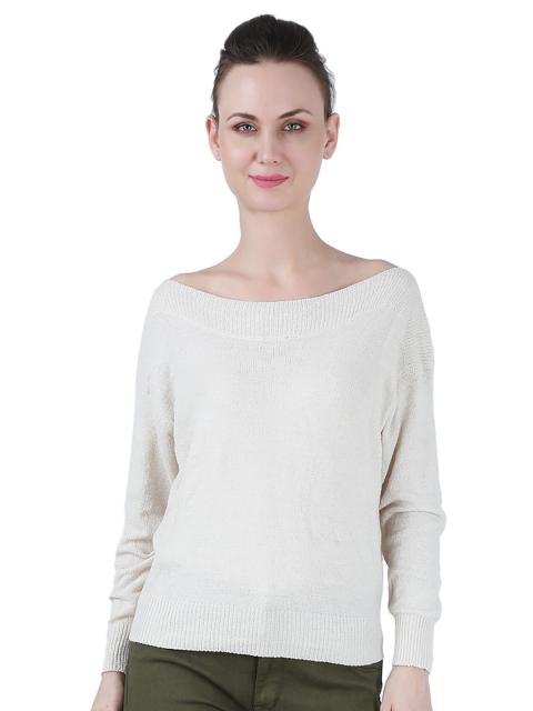 

NoBarr Women Cream-Coloured Pullover