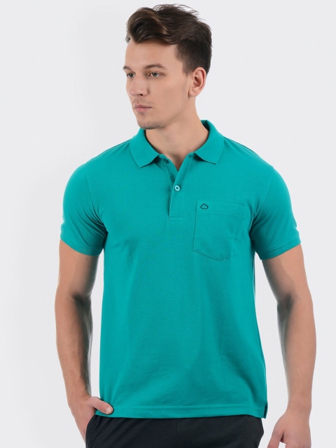 

Sweet Dreams Men Green Polo Collar Pockets T-shirt