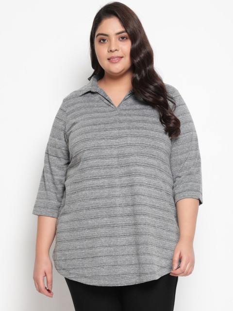 

Amydus Grey & Black Striped Shirt Style Top