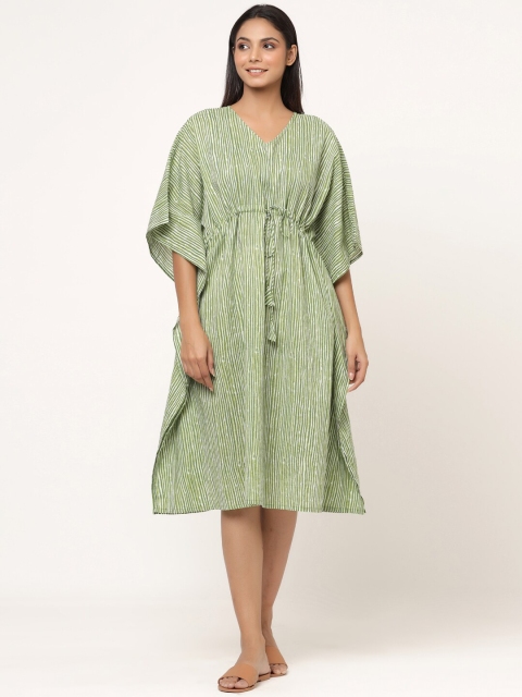 

JISORA Green Printed Nightdress