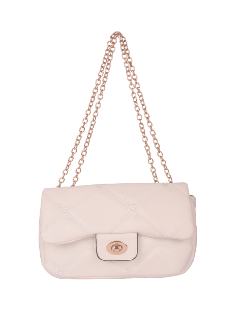 

Bagkok Cream-Coloured PU Structured Sling Bag