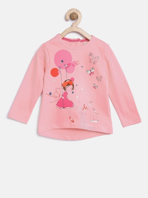 

Nauti Nati Girls Pink Printed Regular Top
