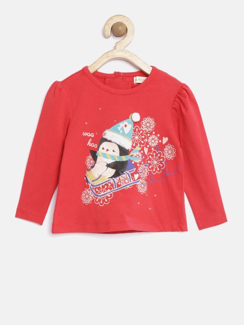 

Nauti Nati Girls Red Conversational Printed Regular Top