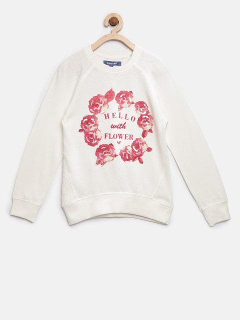 

Nauti Nati Girls Off-White Printed Sweatshirt