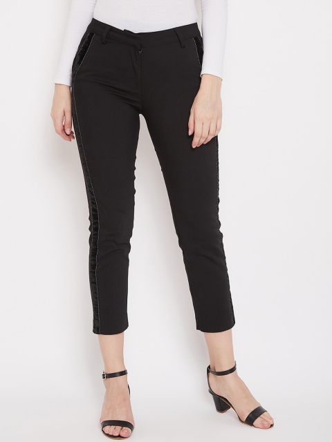 

Madame Women Black Skinny Fit Formal Trousers