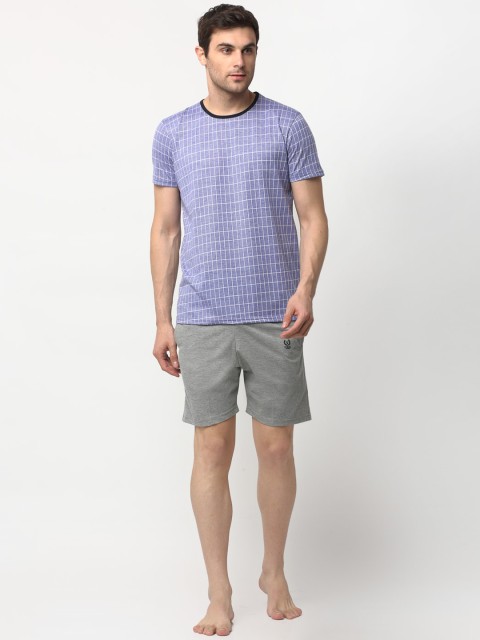 

Vimal Jonney Men Blue & Grey Clothing Set, Navy blue