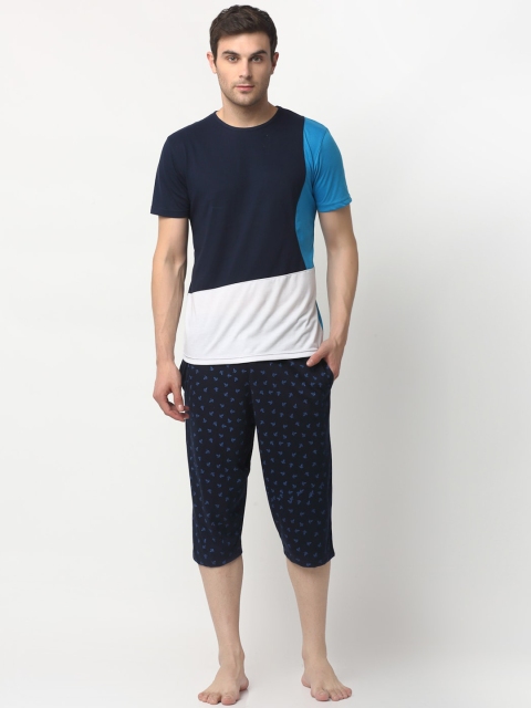 

Vimal Jonney Men Navy Blue Colorblocked Cotton Blend Track Suit