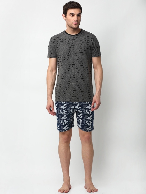 

Vimal Jonney Men Grey Printed Cotton Blend Track Suit