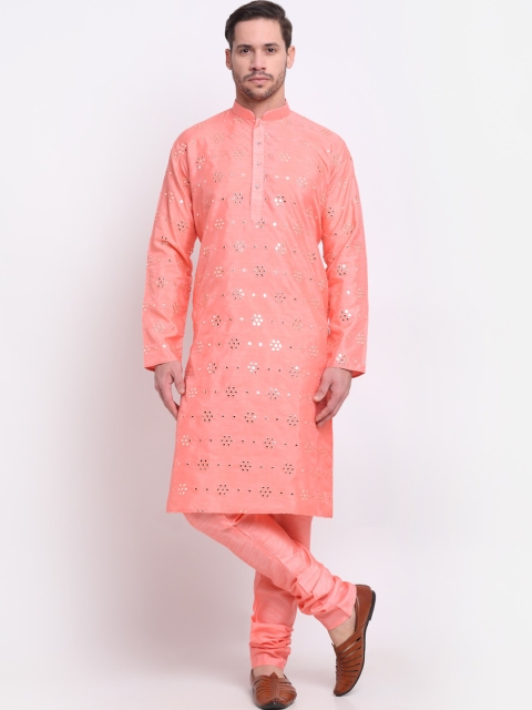 

KRAFT INDIA Men Pink Regular Kurta with Churidar