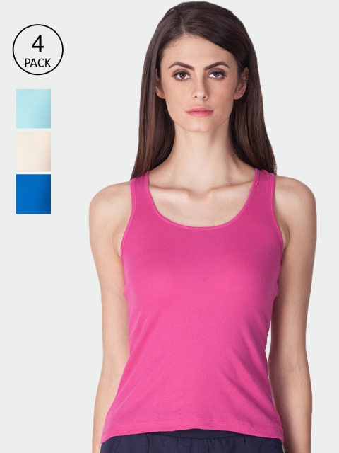 

Lux Cozi Women Pack of 4 Assorted Racerback Cotton Camisoles