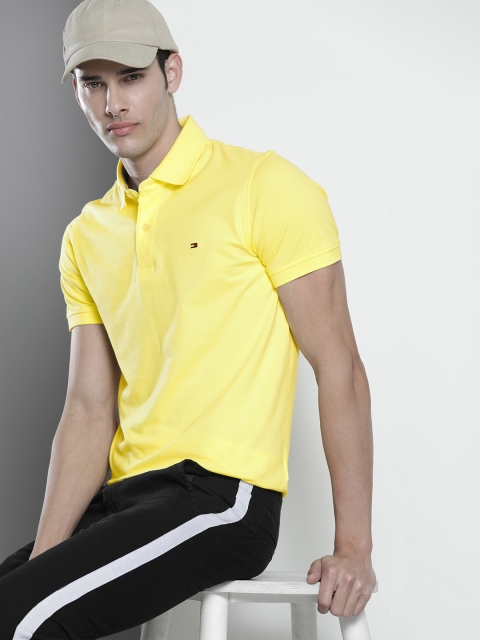 

Tommy Hilfiger Men Yellow Polo Collar Slim Fit T-shirt