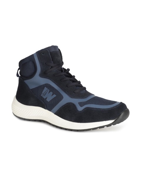 

Weinbrenner Men Blue Colourblocked Nubuck High-Top Sneakers