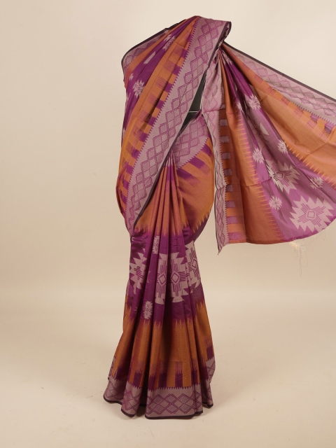 

Pothys Violet & Tan Abstract Printed Saree