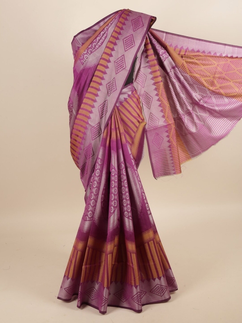 

Pothys Violet & Mustard Woven Design Saree